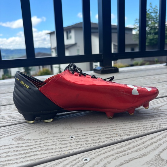Under Armor Blur CBN III Men\'s Size 10.5 Soccer Cleats 1235645-860 Red Silver main image 6